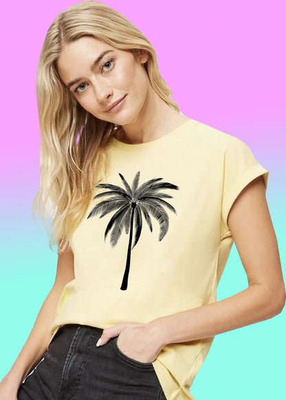 VLAM Palm Tree Print Womens Graphic Tshirt