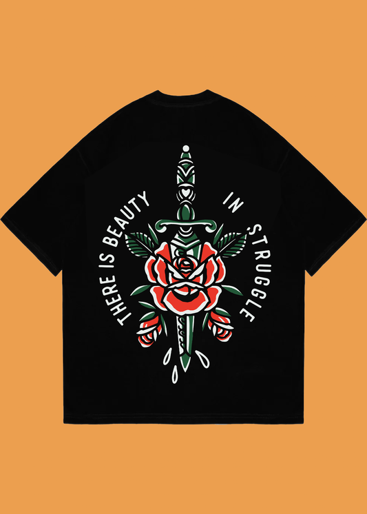 VLAM There Is Beauty In Struggle Back Print Oversized Tshirt