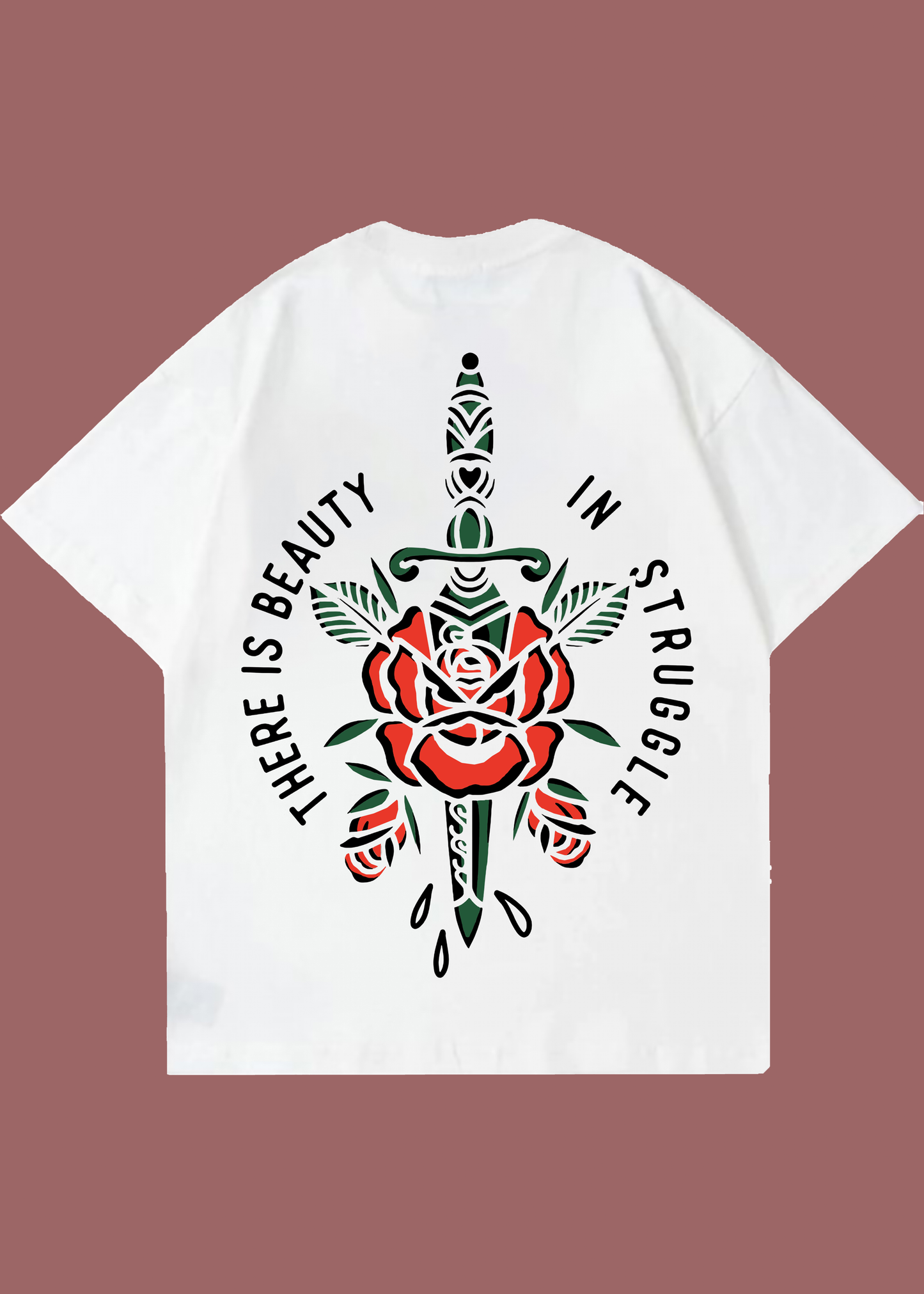 VLAM There Is Beauty In Struggle Back Print Oversized Tshirt