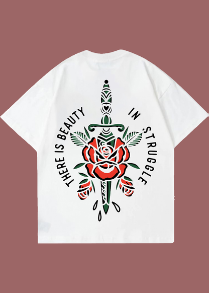 VLAM There Is Beauty In Struggle Back Print Oversized Tshirt