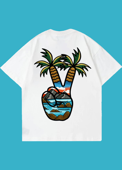 VLAM Tropical Peace Back Print Unisex Oversized Tshirt