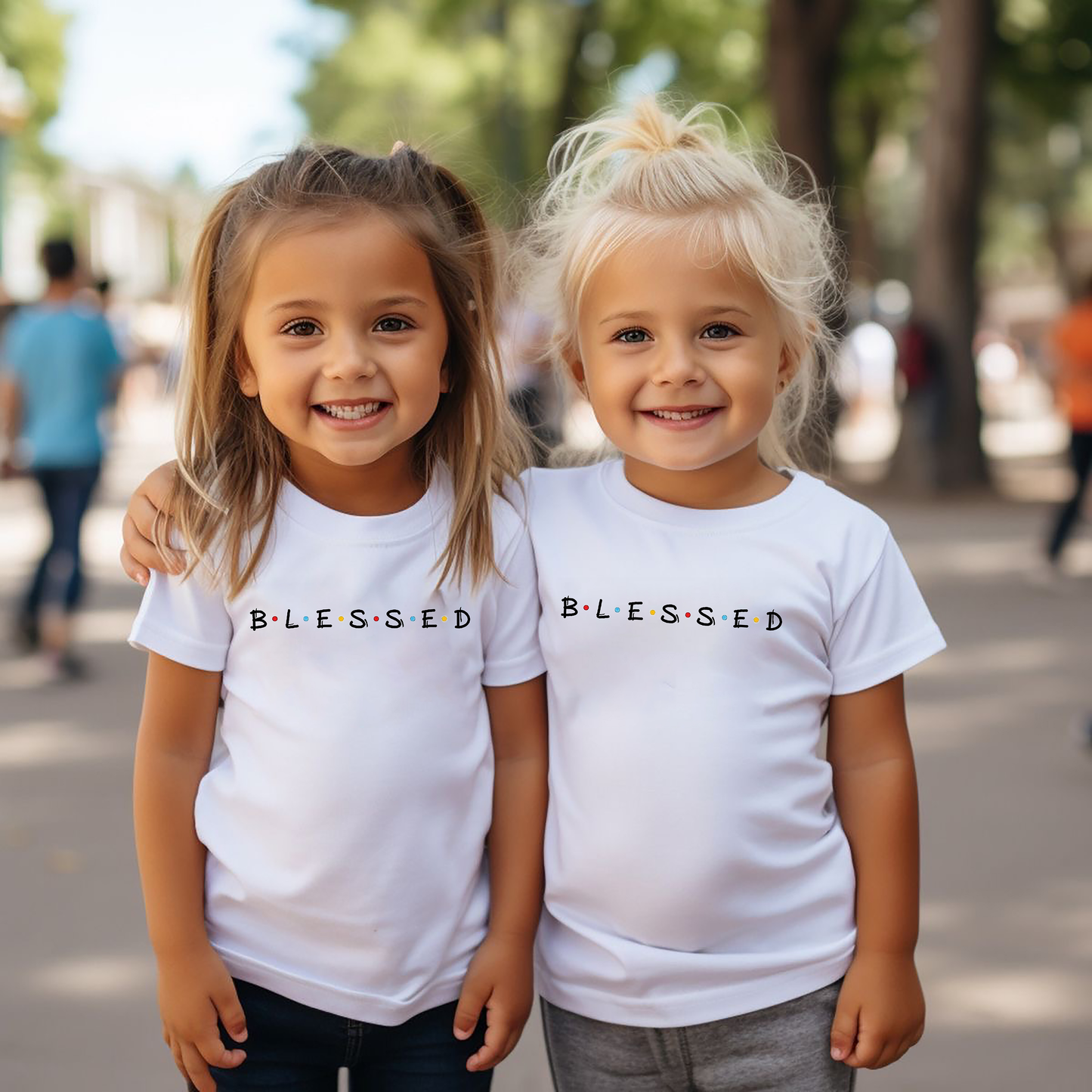 VLAM Blessed Minimal Print Kids Tshirt  (Pack of 2)