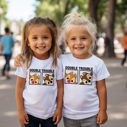 VLAM Double Trouble Cartoon Print Kids Tshirt  (Pack of 2)