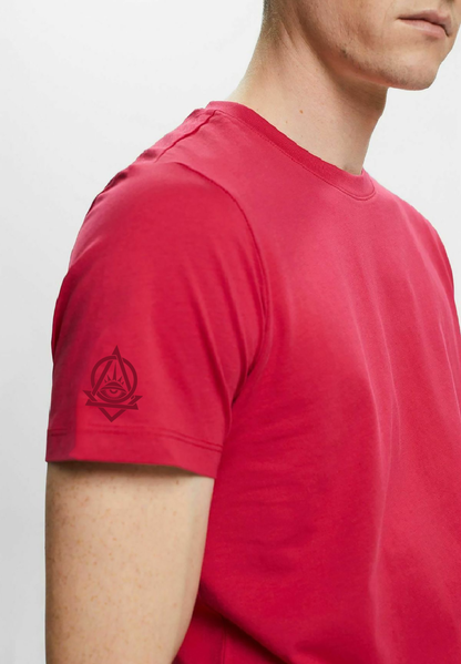 VLAM Regular Fit Solid Red Tshirt