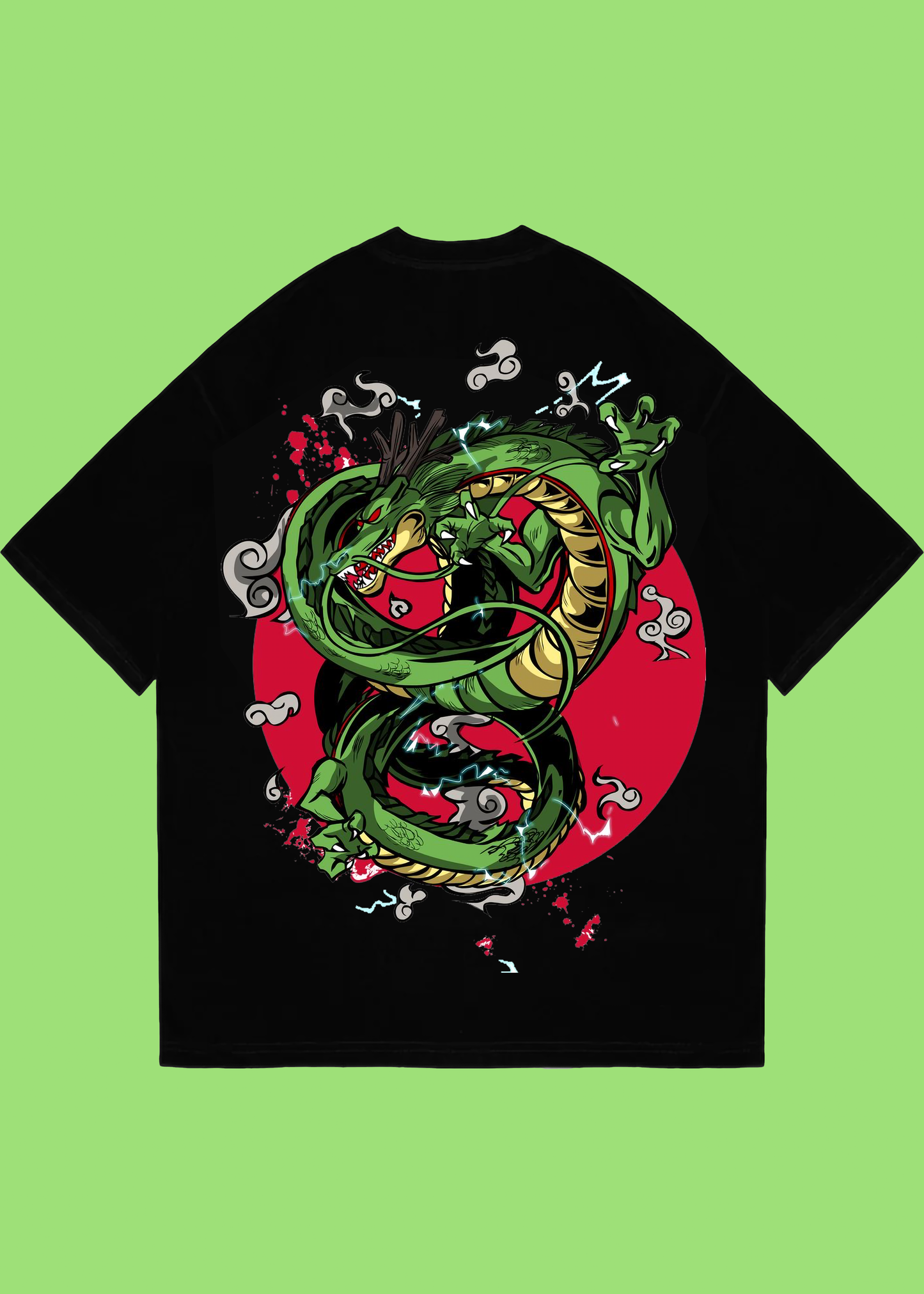 VLAM Dragon Art Unisex Back Print Oversized Tshirt