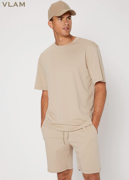 VLAM Solid Beige Unisex Shorts
