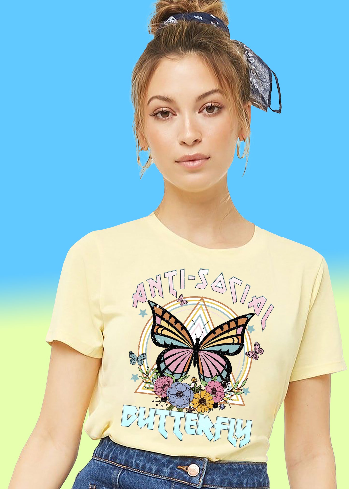 VLAM Women Anti Social Butterfly T-shirt