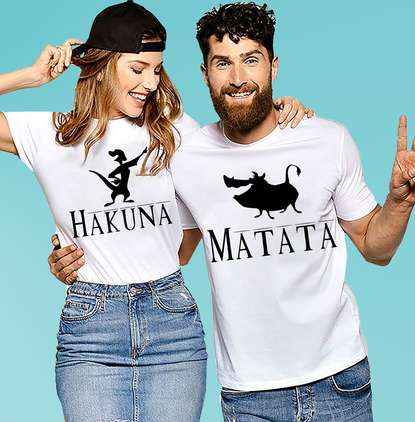 VLAM Hakuna Matata Couple Tshirt (Pack Of 2)