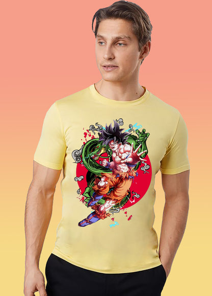 VLAM Goku Dragon Print Mens  Anime T-shirt