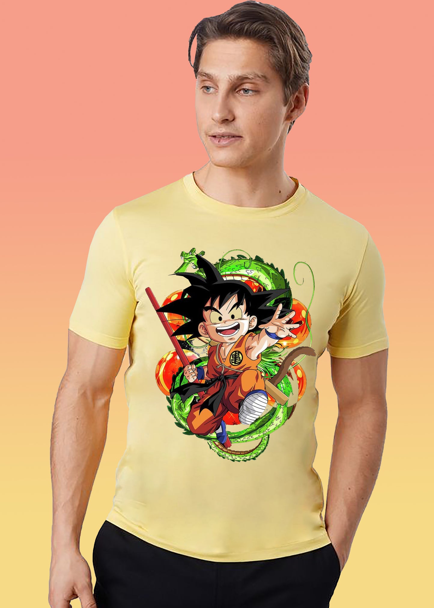 VLAM Cartoon Printed Goku T-shirt