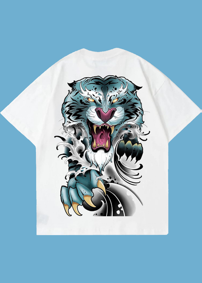 VLAM Roaring Lion Unisex  Back Print Oversized Tshirt
