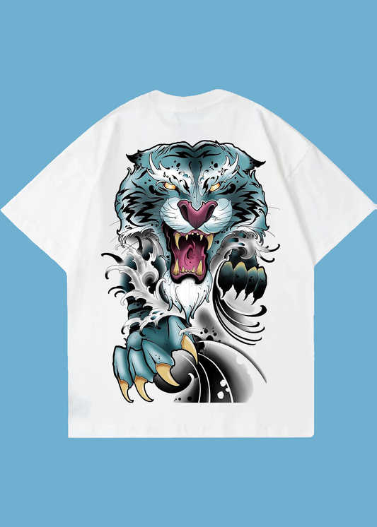 VLAM Roaring Lion Unisex  Back Print Oversized Tshirt