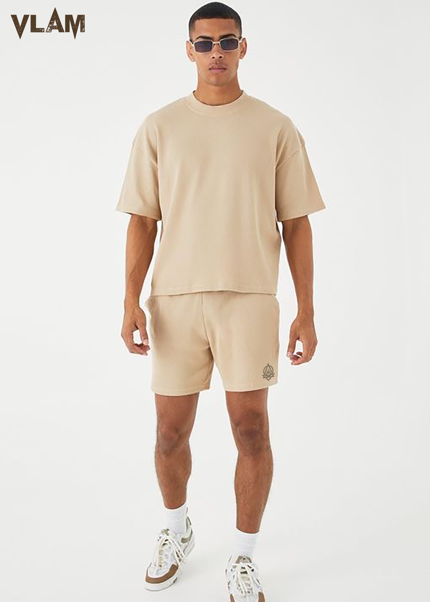 VLAM Unisex Regular Fit Solid Beige Co ord Set