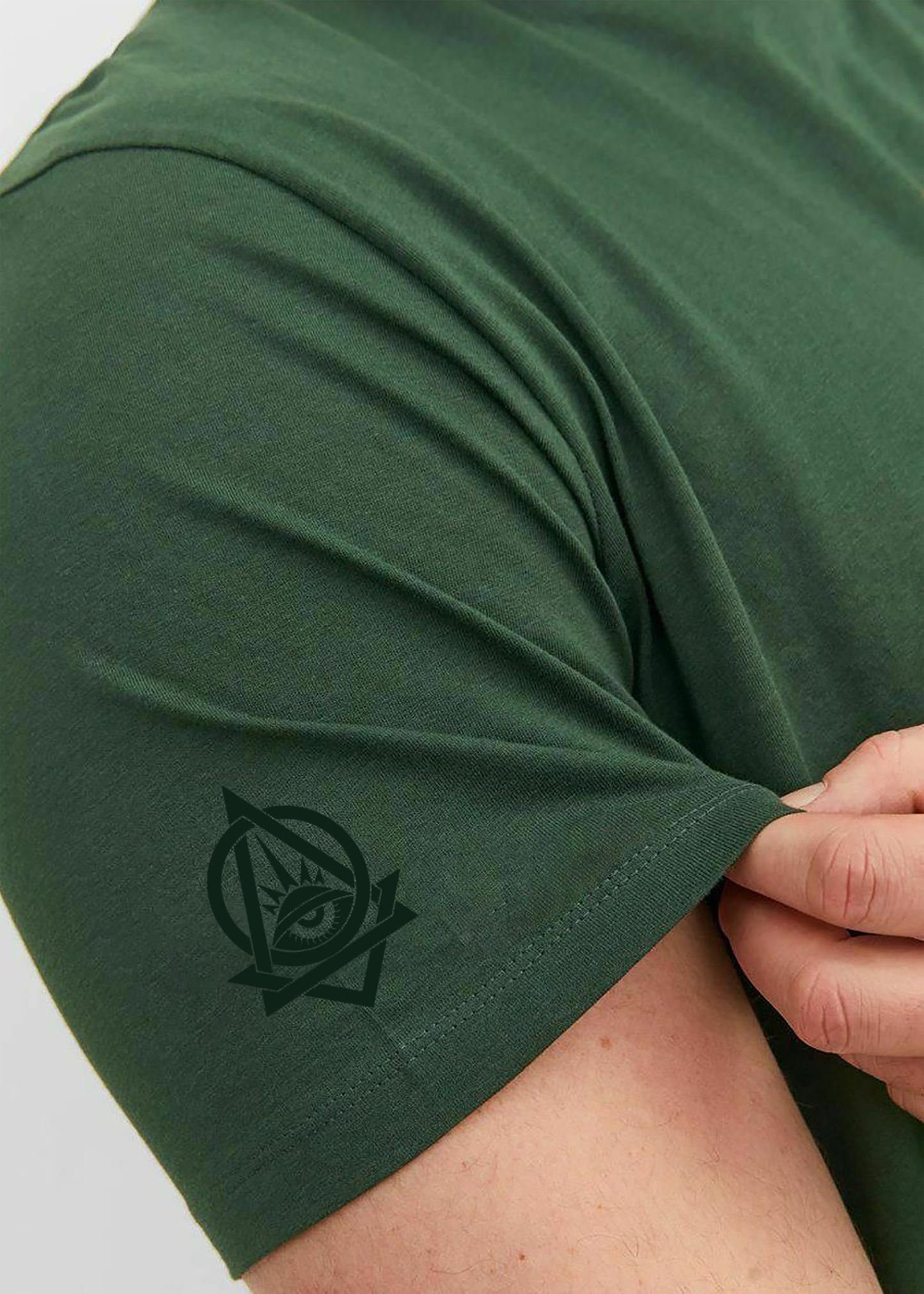 VLAM Regular Fit Bottle Green Solid Tshirt