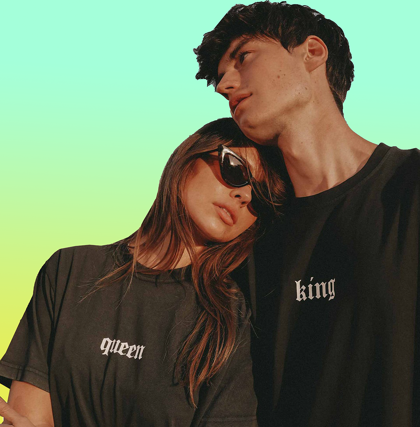 VLAM Good Vibes Black Couple Tshirt (Pack Of 2)