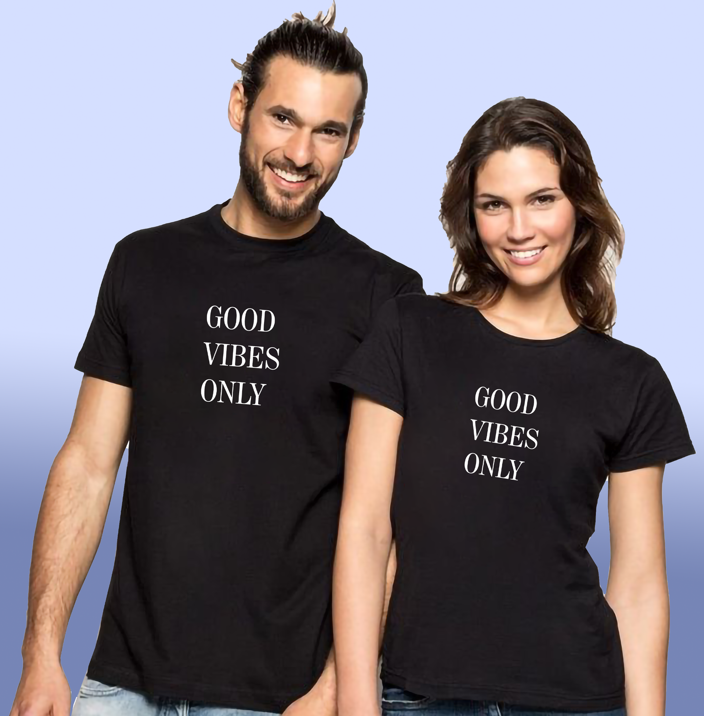 VLAM Good Vibes Only Couple Tshirt (Pack Of 2)