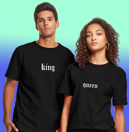 VLAM Good Vibes Black Couple Tshirt (Pack Of 2)