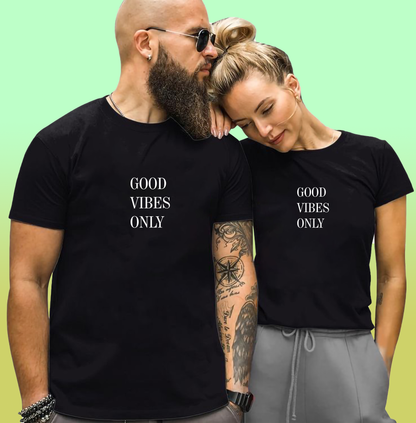 VLAM Good Vibes Only Couple Tshirt (Pack Of 2)
