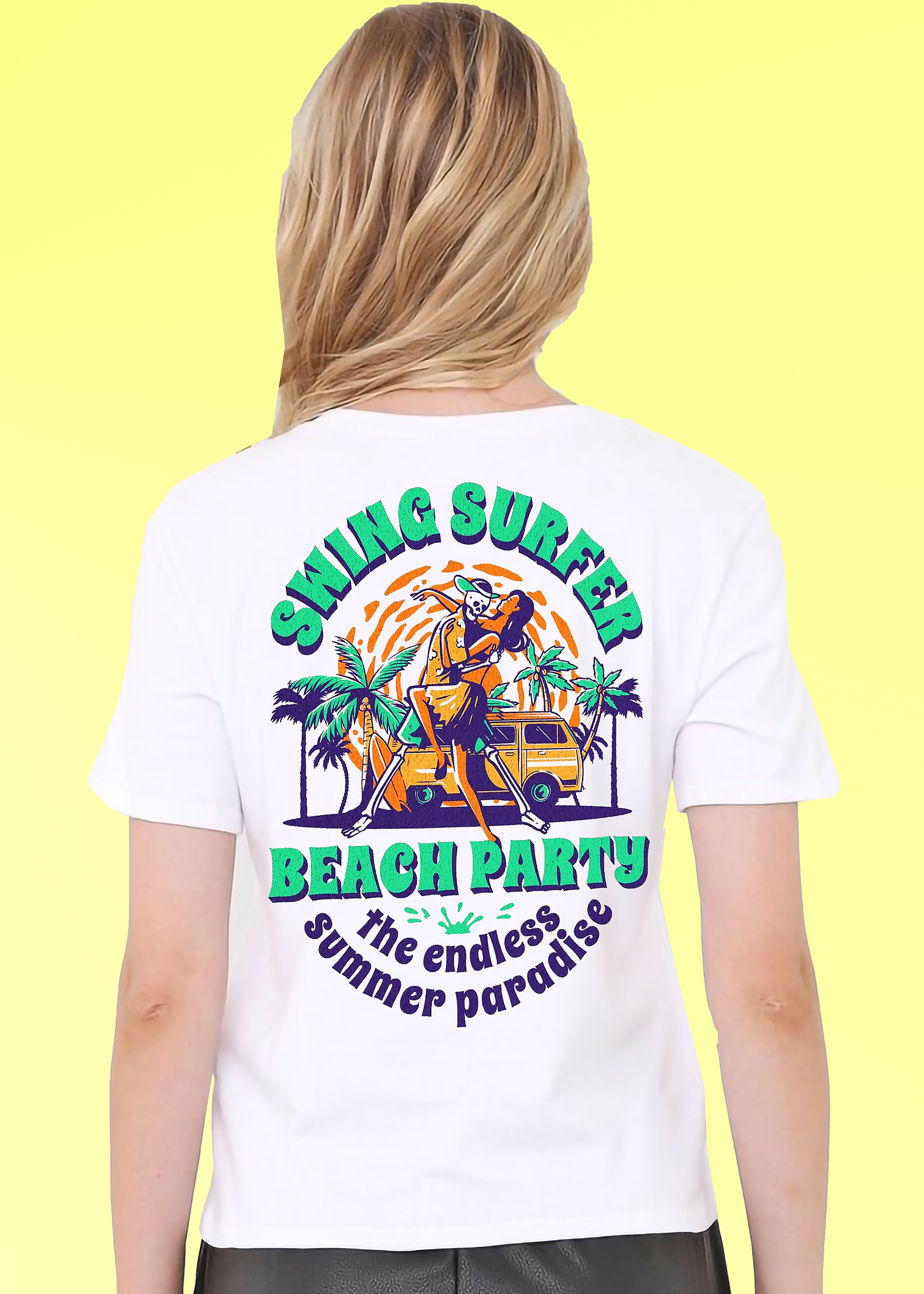 VLAM Back Printed Beach Party Women T-shirt