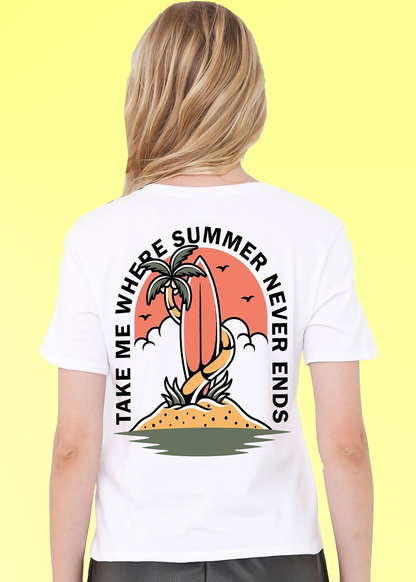 VLAM Summer Surf Back Printed Women T-shirt