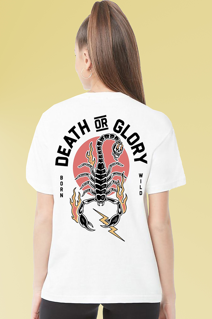 VLAM Womens Death and Glory Back Print T-shirt