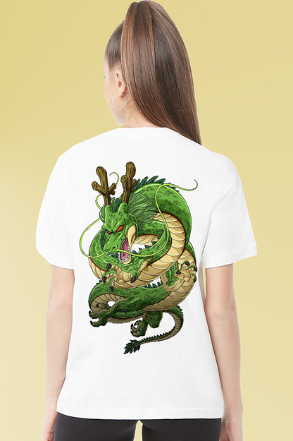 VLAM Green Dragon Back Printed Women Tshirt