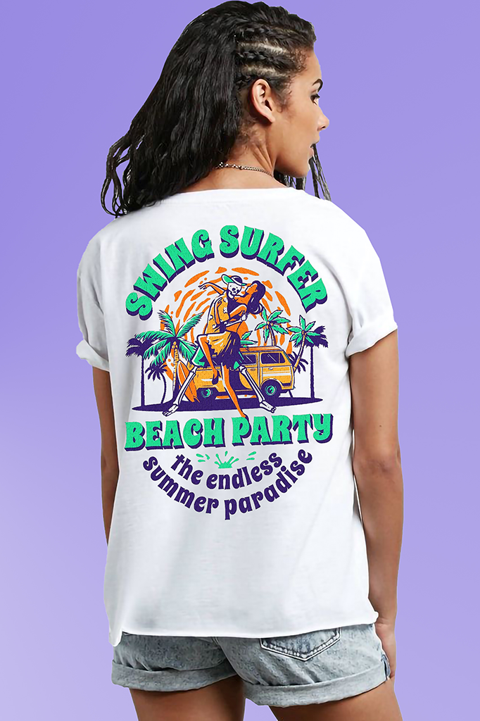 VLAM Back Printed Beach Party Women T-shirt