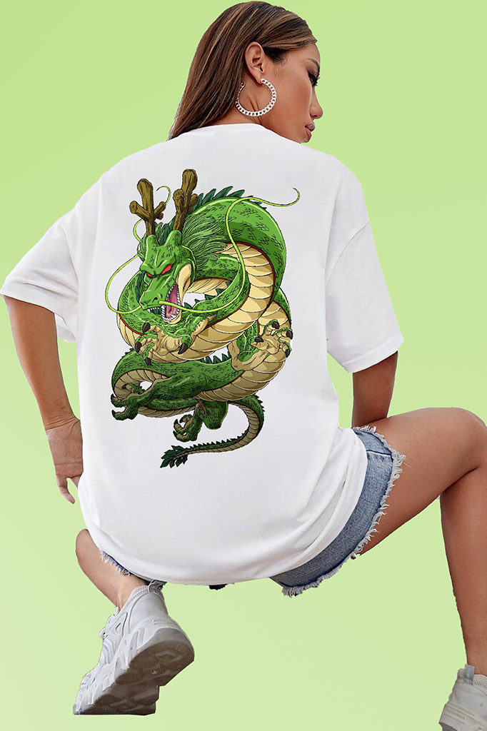 VLAM Green Dragon Back Printed Women Tshirt