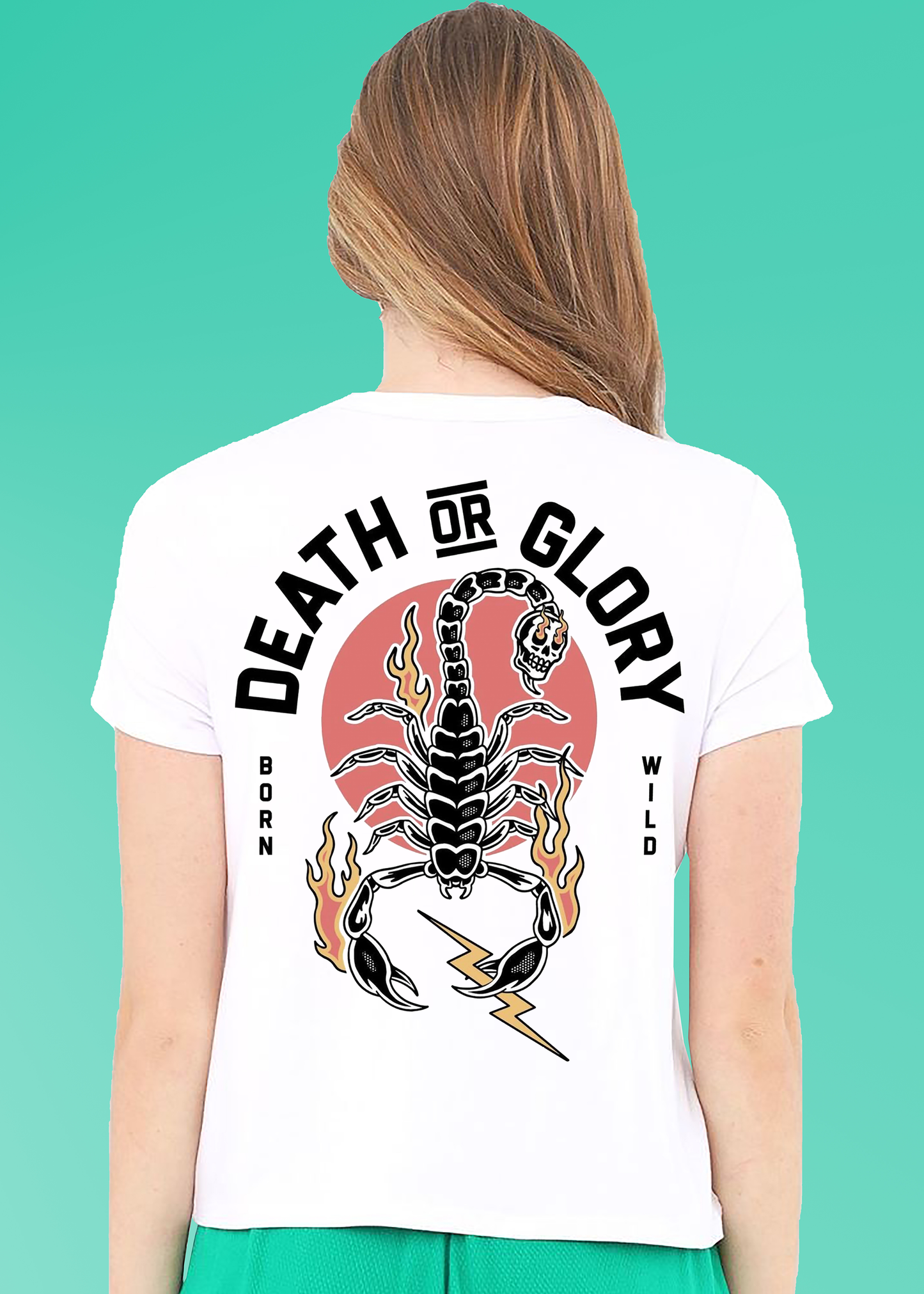 VLAM Womens Death and Glory Back Print T-shirt