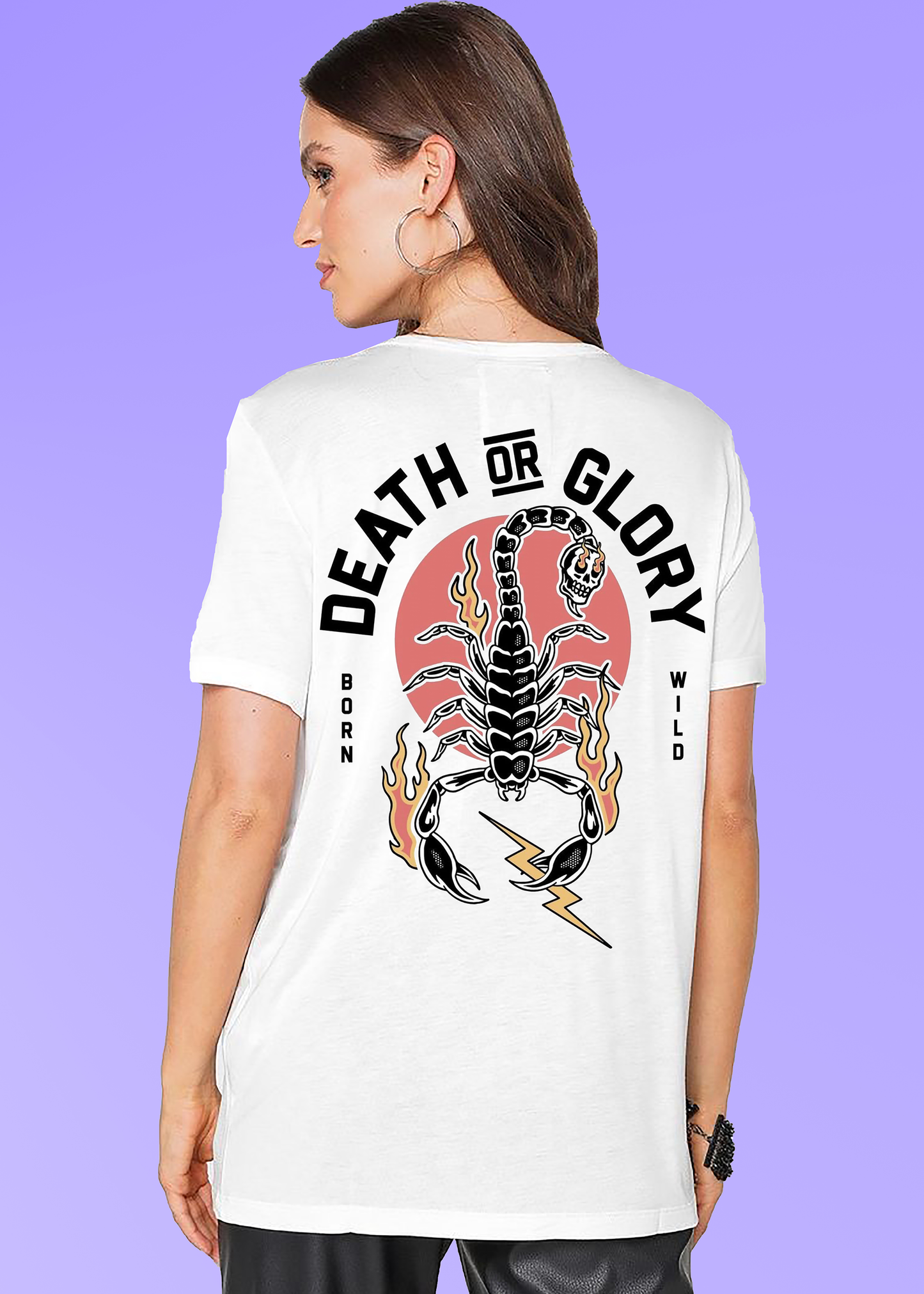 VLAM Womens Death and Glory Back Print T-shirt