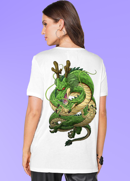 VLAM Green Dragon Back Printed Women Tshirt