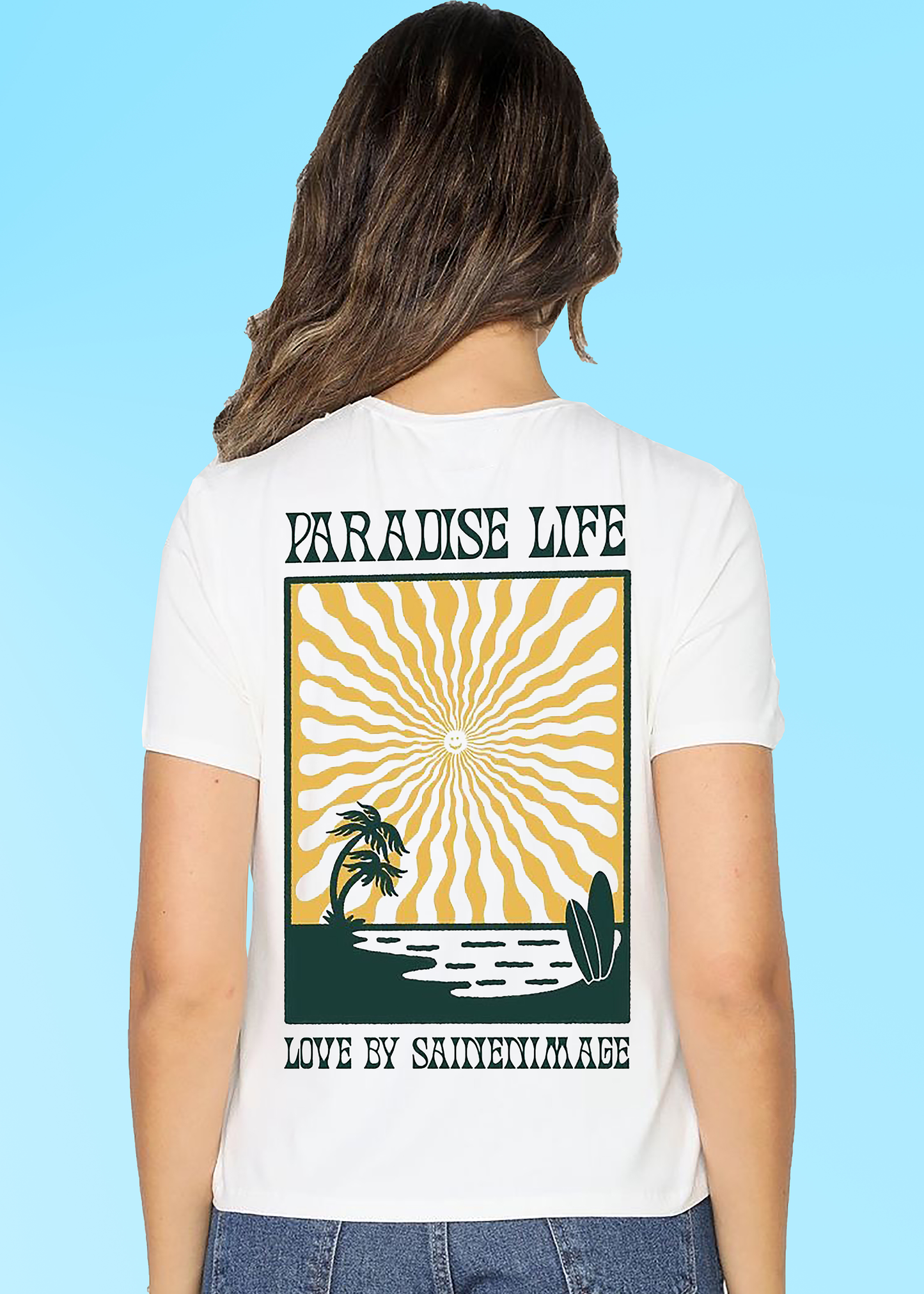 VLAM Paradise Life Graphic Back Printed Women T-shirt
