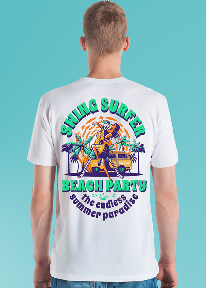 VLAM Back Printed Beach Party Mens T-shirt