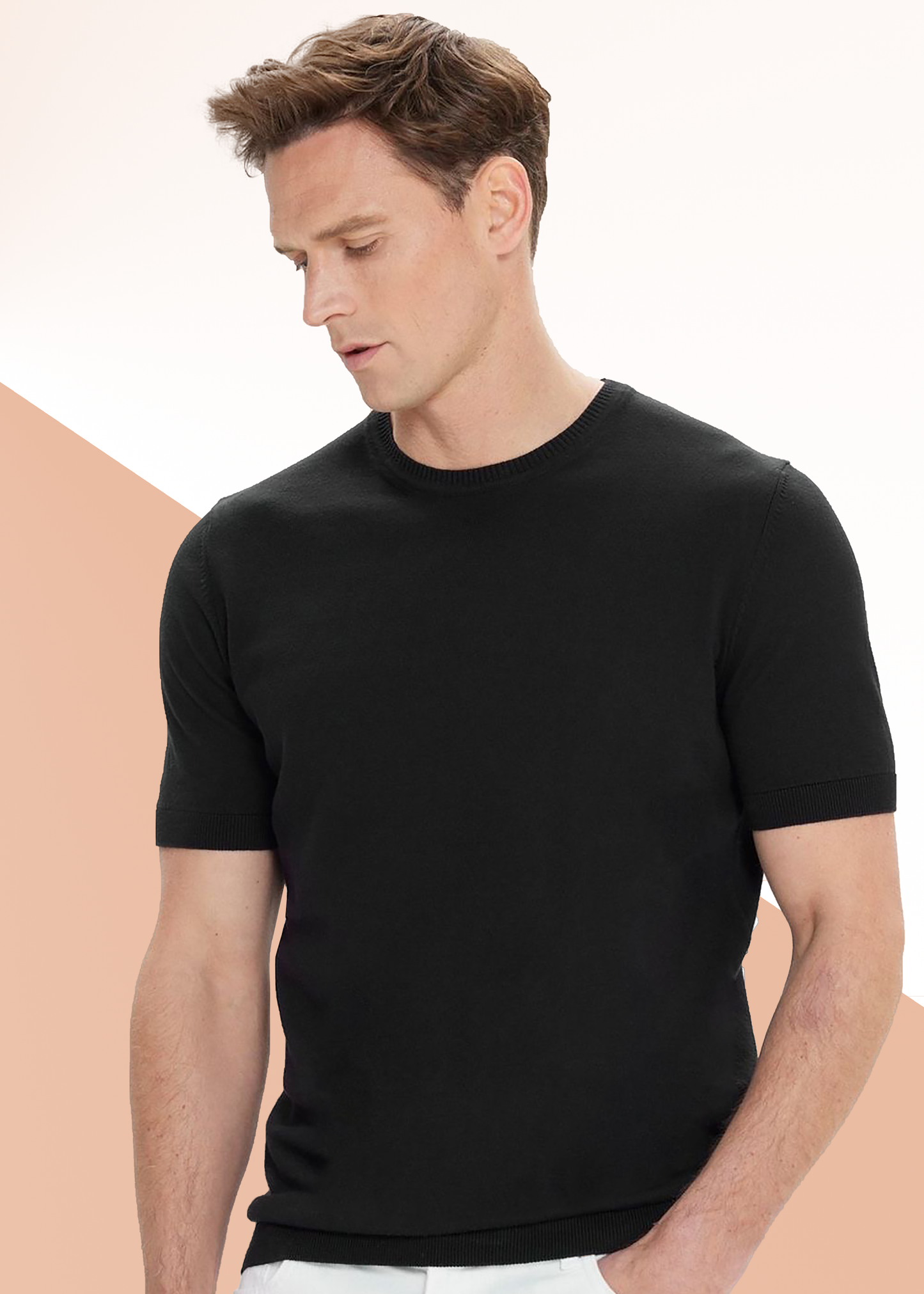 VLAM Regular Fit Black Solid Tshirt