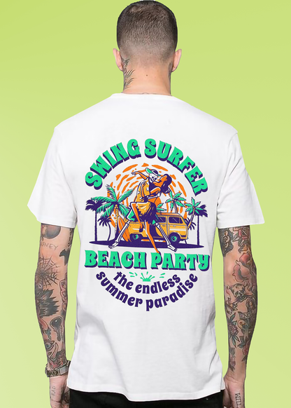 VLAM Back Printed Beach Party Mens T-shirt
