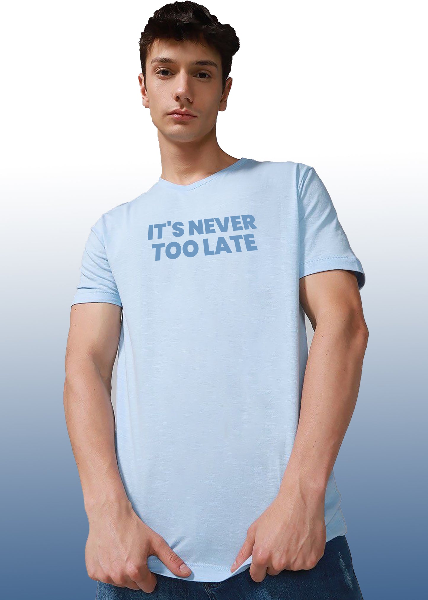 VLAM Its Never Too Late Statement Tshirt For Men