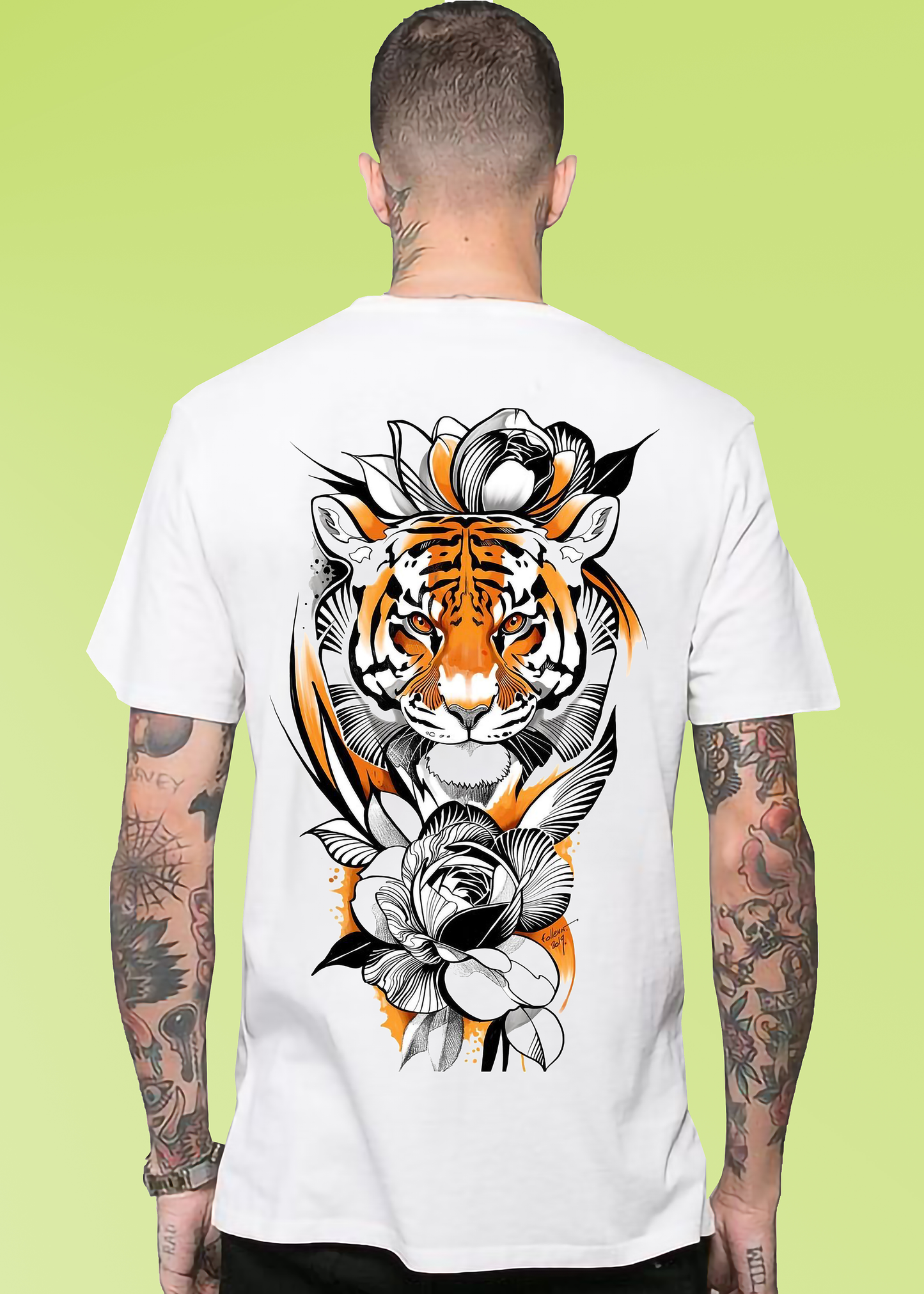 VLAM Tiger Back Print Mens Streetwear T-shirt