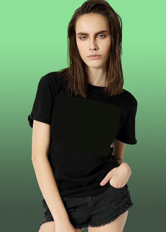 VLAM Regular Fit Black Solid Tshirt