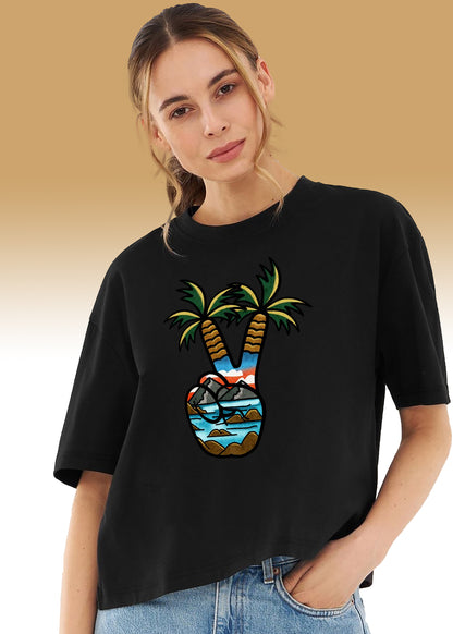 VLAM Tropical Peace Back Print Unisex Oversized Tshirt