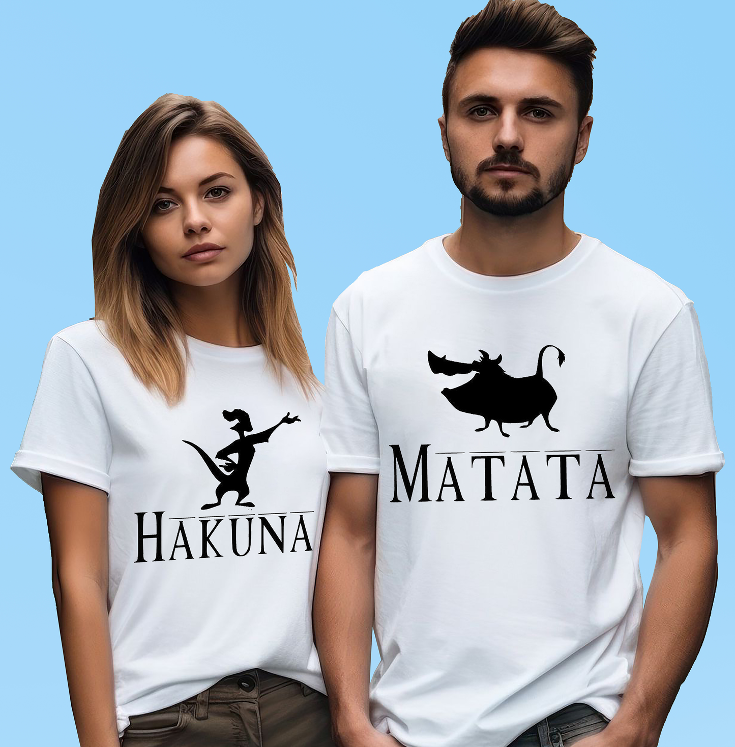 VLAM Hakuna Matata Couple Tshirt (Pack Of 2)
