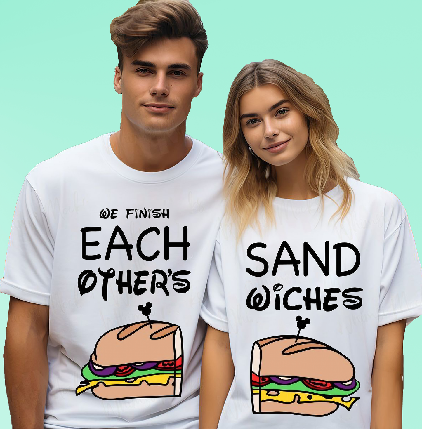 VLAM Sandwich Quote Print Couple Tshirt (Pack Of 2)