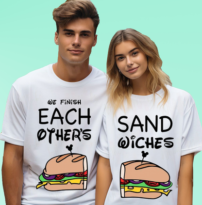 VLAM Sandwich Quote Print Couple Tshirt (Pack Of 2)