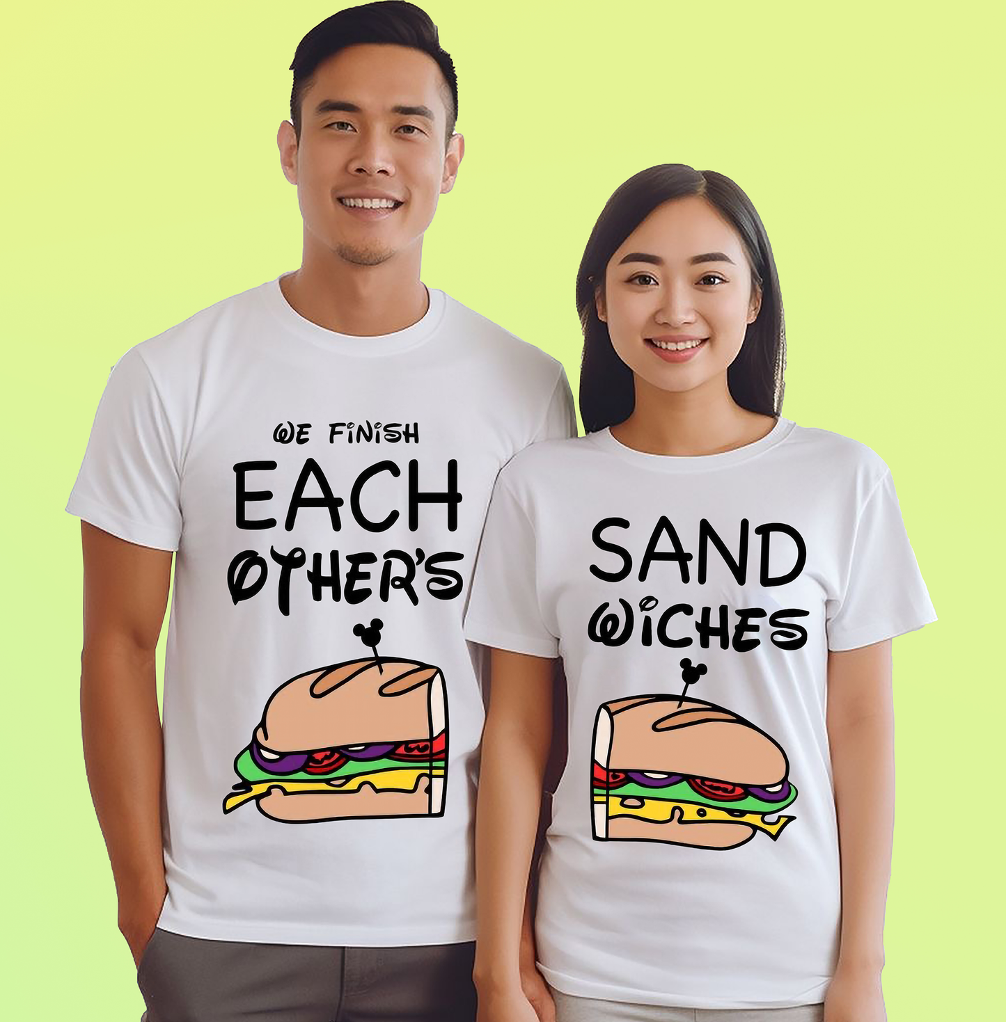 VLAM Sandwich Quote Print Couple Tshirt (Pack Of 2)