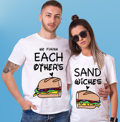 VLAM Sandwich Quote Print Couple Tshirt (Pack Of 2)