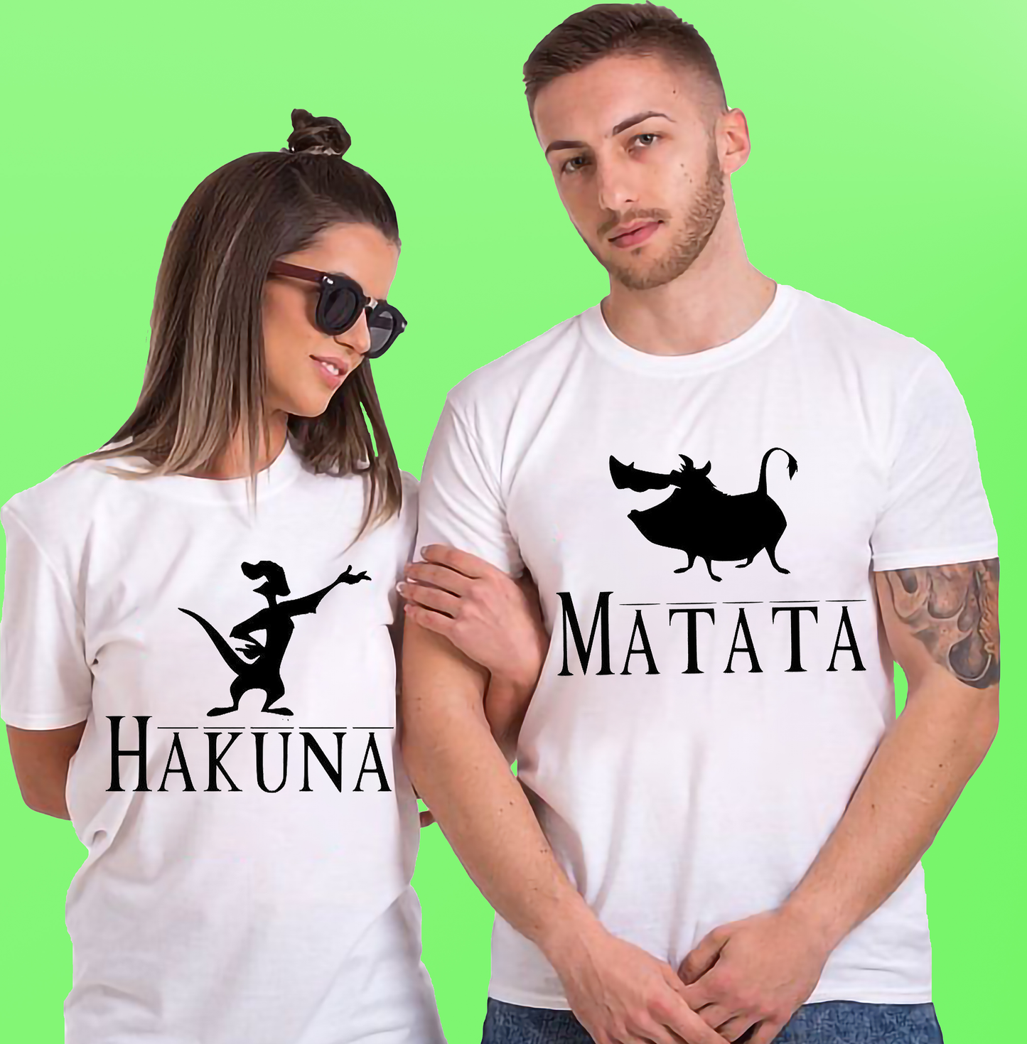 VLAM Hakuna Matata Couple Tshirt (Pack Of 2)