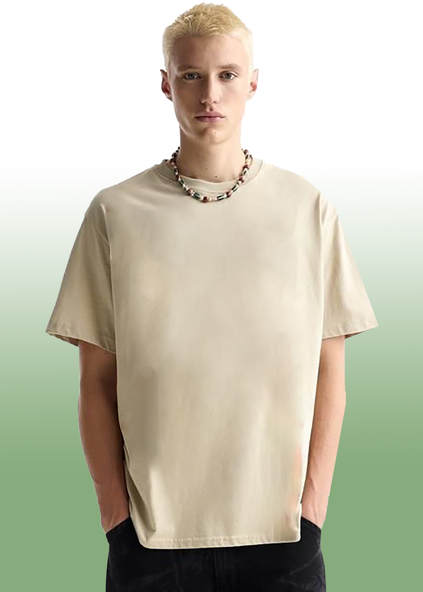 VLAM Solid Beige Oversized Tshirt