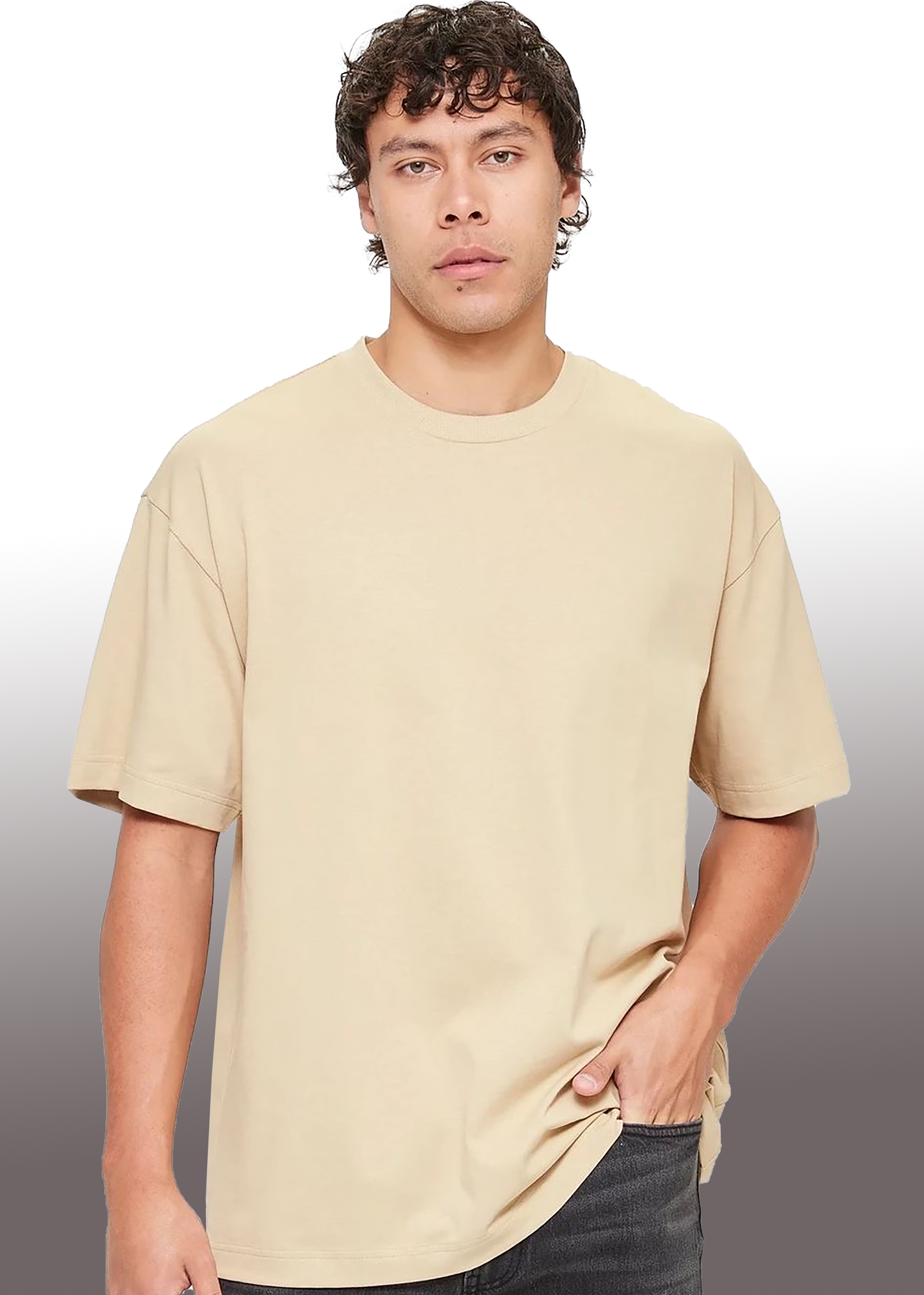 VLAM Solid Beige Oversized Tshirt