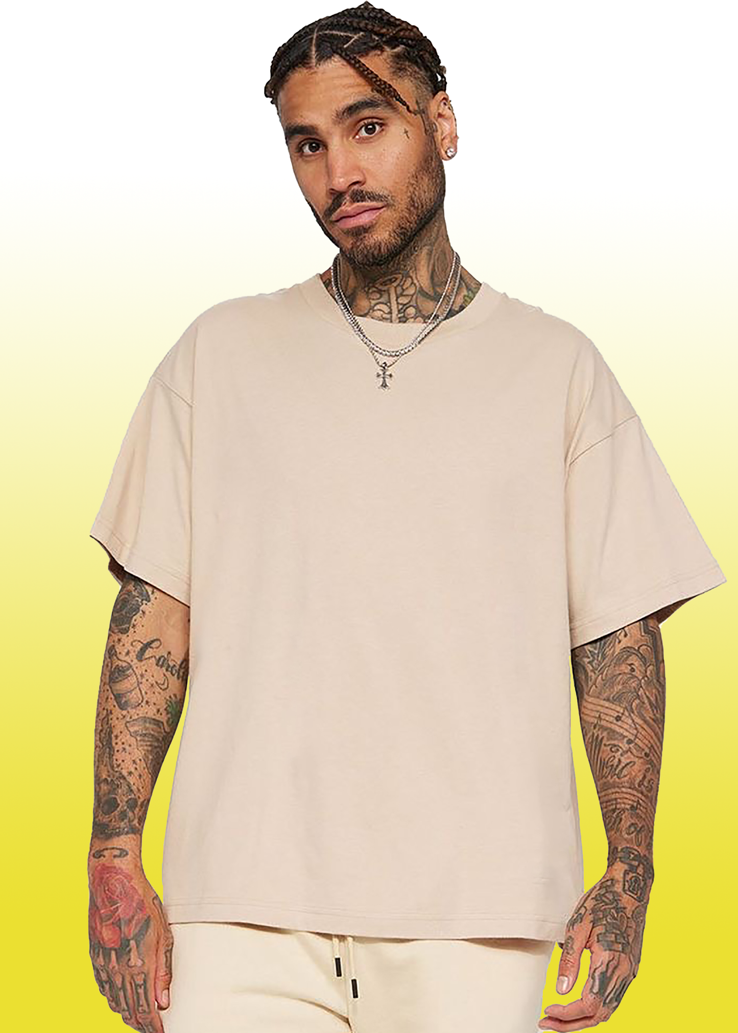 VLAM Solid Beige Oversized Tshirt