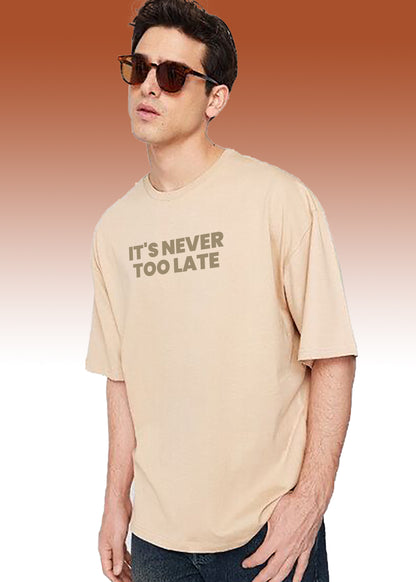 VLAM Its Never Too Late Statement Tshirt For Men