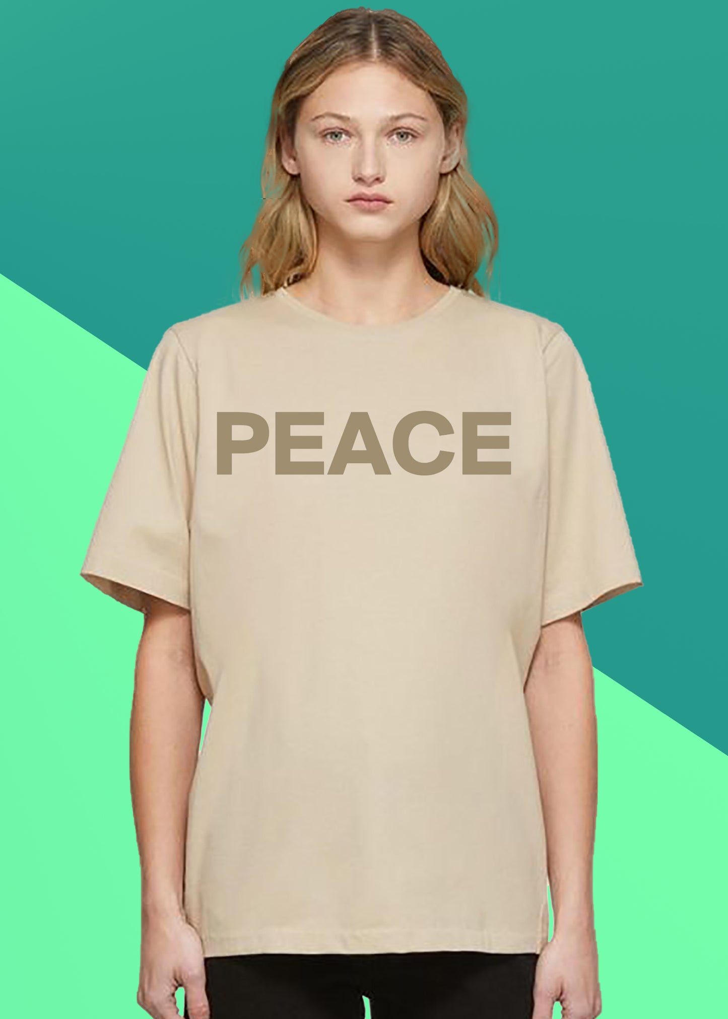 VLAM Women Minimal Print Peace Tshirt